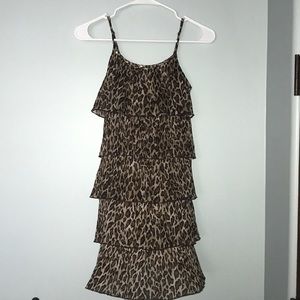 Justice kids cheetah print ruffled dress